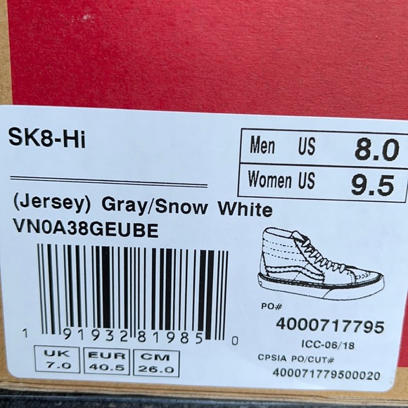 Vans Sk8-Hi Jersey Grey/Snow White WMNS - Picture 16 of 16